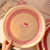 Hello Kitty Foldable Wash Basin – Portable & Thickened Sanrio Face Washing Bowl for Home or Dorm